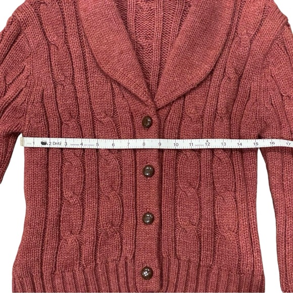 Vintage Bistro Knit Red Cardigan with Collar - Picture 3 of 8